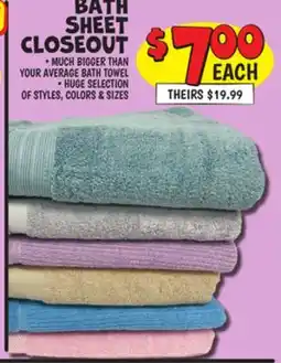 Ollie's BATH SHEET CLOSEOUT offer