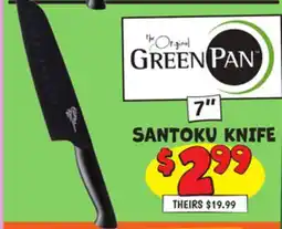 Ollie's GREEN PAN 7 SANTOKU KNIFE offer