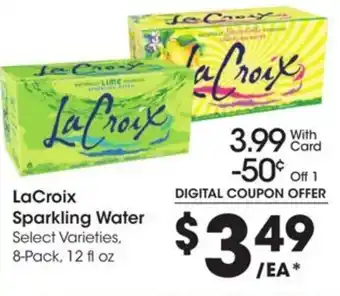 Kroger LaCroix Sparkling Water 8-Pack offer