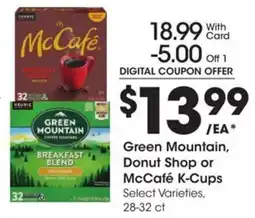 Kroger Green Mountain Donut Shop or McCafé K-Cups offer