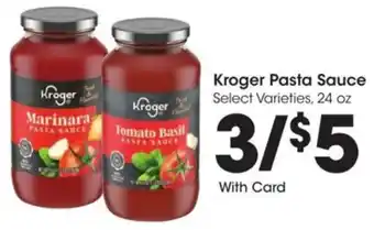 Kroger Kroger Pasta Sauce offer