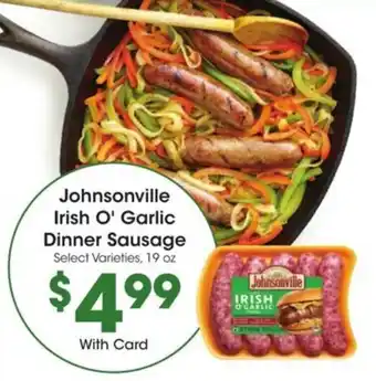 Kroger Johnsonville Irish O'Garlic Dinner Sausage offer