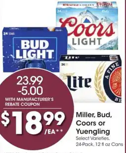 Kroger Miller, Bud, Coors or Yuengling offer