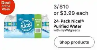 Walgreens 24-Pack Nice! Purified Water with my Walgreens offer