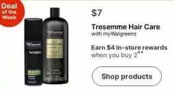 Walgreens Tresemme Hair Care offer