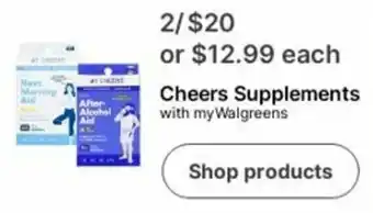 Walgreens Cheers Supplements offer