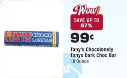 Grocery Outlet Tonys Dark Choc Bar offer