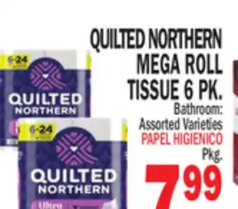 Bravo Supermarkets QUILTED NORTHERN MEGA ROLL TISSUE 6 PK offer