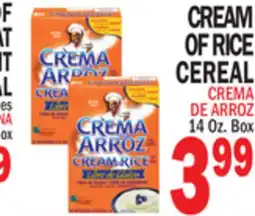 Bravo Supermarkets CREAM OF RICE CEREAL offer