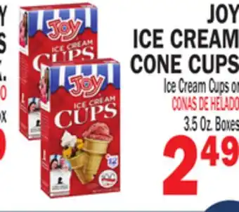 Bravo Supermarkets JOY ICE CREAM CONE CUPS offer