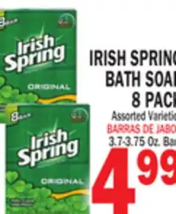 Bravo Supermarkets IRISH SPRING BATH SOAP 8 PACK offer