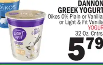 Bravo Supermarkets DANNON GREEK YOGURT offer