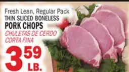 Bravo Supermarkets thin sliced boneless PORK CHOPS offer