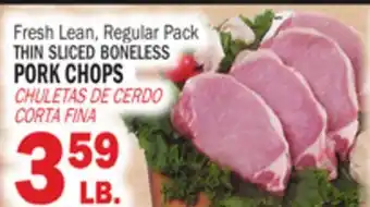 Bravo Supermarkets thin sliced boneless PORK CHOPS offer