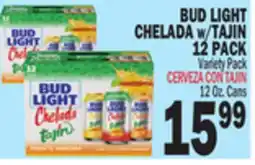 Bravo Supermarkets BUD LIGHT CHELADA w/TAJIN 12 PACK offer