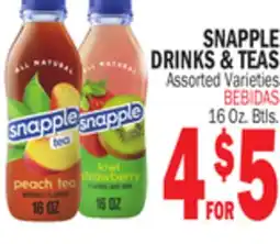 Bravo Supermarkets SNAPPLE DRINKS & TEAS offer