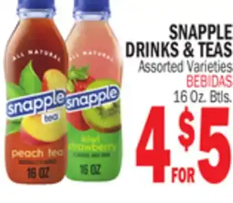 Bravo Supermarkets SNAPPLE DRINKS & TEAS offer