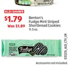 Aldi Benton's Fudge Mint Striped Shortbread Cookies offer