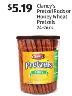 Aldi Clancy's Pretzel Rods or Honey Wheat Pretzels offer