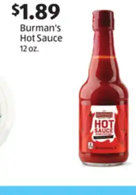 Aldi Burman's Hot Sauce offer