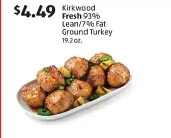 Aldi Kirkwood Fresh 93% Lean/7% Fat Ground Turkey offer