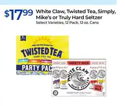 Rite Aid White Claw, Twisted Tea, Simply, Mike's or Truly Hard Seltzer offer