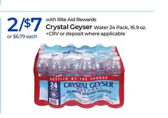 Rite Aid Crystal Geyser Water offer