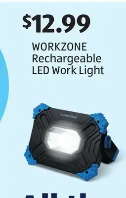 Aldi WORKZONE Rechargeable LED Work Light offer