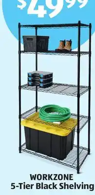 Aldi WORKZONE 5-Tier Black Shelving offer