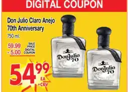 Superior Grocers Don Julio Claro Anejo 70th Anniversary offer