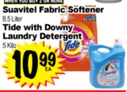 Superior Grocers Suavitel Fabric Softener 8.5 Liter, Tide with Downy Laundry Detergent 5 Kilo offer