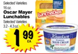 Superior Grocers Knudsen Sour Cream 16 oz., Oscar Mayer Lunchables 3.2 - 4.3 oz offer