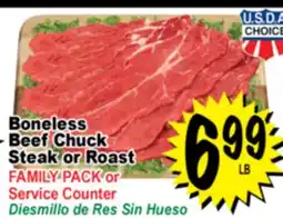 Superior Grocers Boneless Beef Chuck Steak or Roast offer