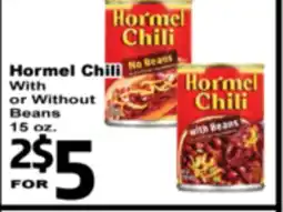 Superior Grocers Hormel Chili With or Without Beans offer