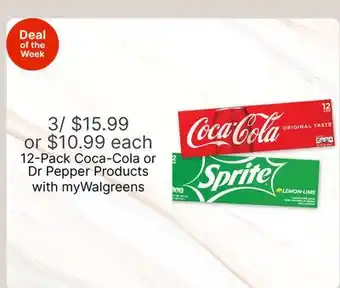 Walgreens 12-Pack Coca-Cola or Dr Pepper Products offer