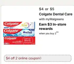 Walgreens Colgate Dental Care offer