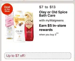 Walgreens Olay or Old Spice Bath Care offer