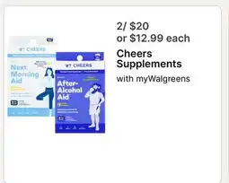 Walgreens Cheers Supplements offer