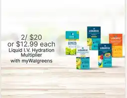 Walgreens Liquid I. V. Hydration Multiplier offer