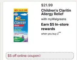 Walgreens Children's Claritin Allergy Relief offer