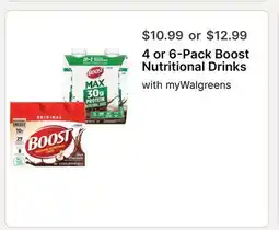 Walgreens 4 or 6-Pack Boost Nutritional Drinks offer