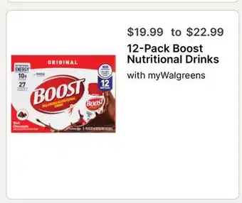 Walgreens 12-Pack Boost Nutritional Drinks offer