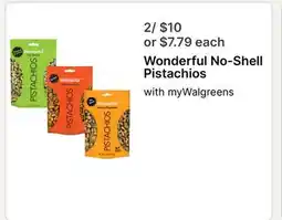 Walgreens Wonderful No-Shell Pistachios offer