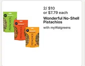 Walgreens Wonderful No-Shell Pistachios offer