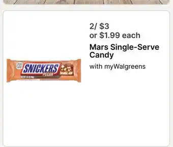 Walgreens Mars Single-Serve Candy offer