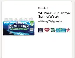 Walgreens 24-Pack Blue Triton Spring Water offer