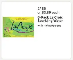 Walgreens 6-Pack La Croix Sparkling Water offer