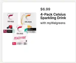 Walgreens 4-Pack Celsius Sparkling Drink offer