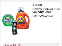 Walgreens Downy, Gain or Tide Laundry Care offer