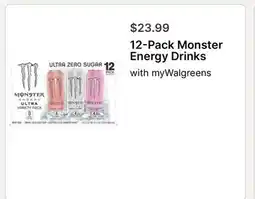 Walgreens 12 - Pack Monster Energy Drinks offer